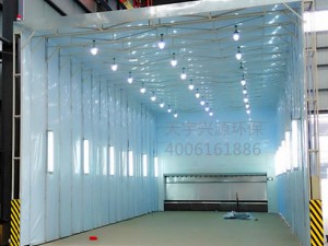 廣漢石油設(shè)備無(wú)泵水幕伸縮移動(dòng)噴漆房